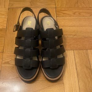 Black platform sandals